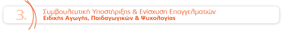 Συμβουλευτική Υποστήριξη και Ενίσχυση Επαγγελματιών Ειδικής Αγωγής, Παιδαγωγικών και Ψυχολογίας